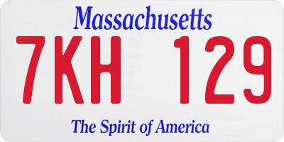 MA license plate 7KH129