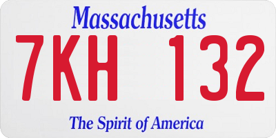 MA license plate 7KH132