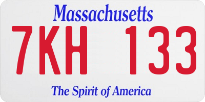 MA license plate 7KH133