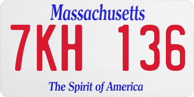 MA license plate 7KH136