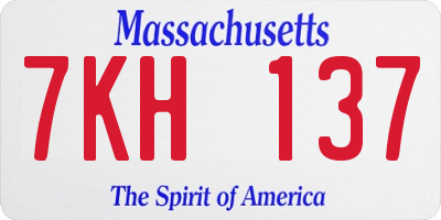 MA license plate 7KH137