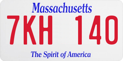 MA license plate 7KH140