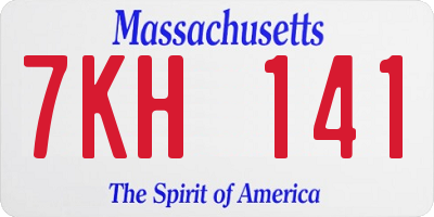 MA license plate 7KH141