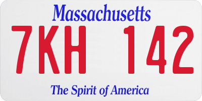 MA license plate 7KH142