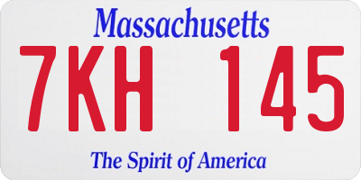 MA license plate 7KH145