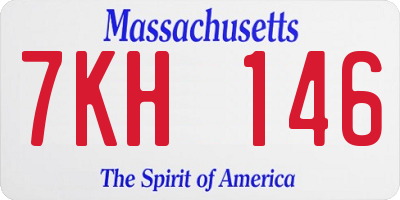 MA license plate 7KH146