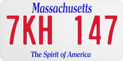 MA license plate 7KH147