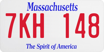 MA license plate 7KH148