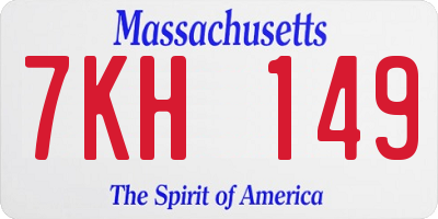 MA license plate 7KH149