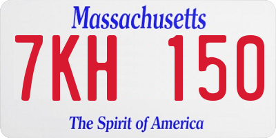 MA license plate 7KH150