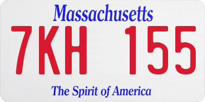 MA license plate 7KH155