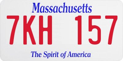 MA license plate 7KH157