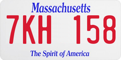 MA license plate 7KH158