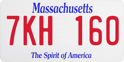 MA license plate 7KH160