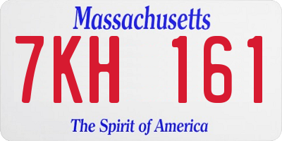 MA license plate 7KH161