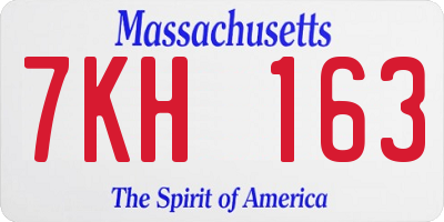 MA license plate 7KH163