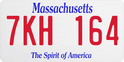 MA license plate 7KH164