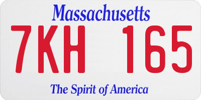 MA license plate 7KH165