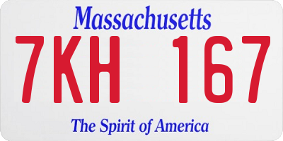 MA license plate 7KH167