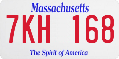 MA license plate 7KH168