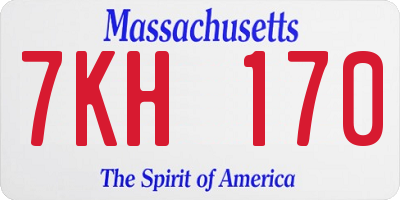 MA license plate 7KH170