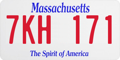 MA license plate 7KH171