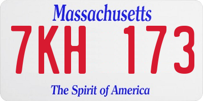 MA license plate 7KH173