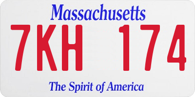 MA license plate 7KH174
