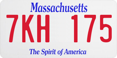 MA license plate 7KH175