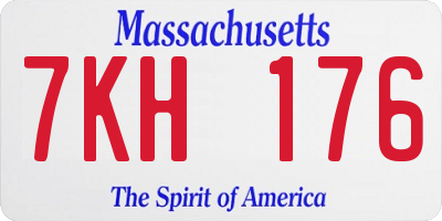 MA license plate 7KH176