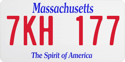 MA license plate 7KH177