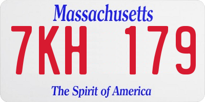 MA license plate 7KH179