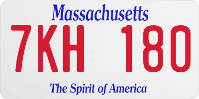 MA license plate 7KH180