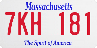 MA license plate 7KH181