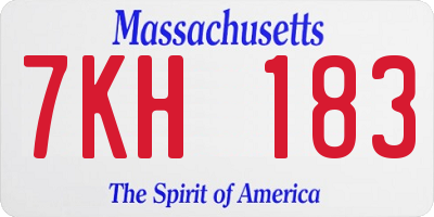 MA license plate 7KH183