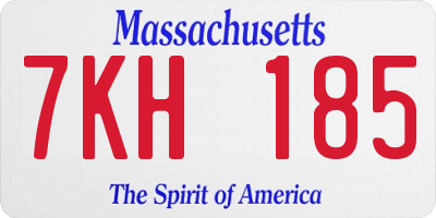 MA license plate 7KH185