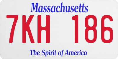 MA license plate 7KH186