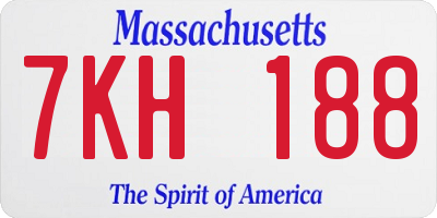 MA license plate 7KH188
