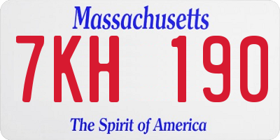 MA license plate 7KH190