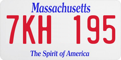 MA license plate 7KH195