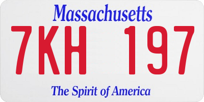 MA license plate 7KH197