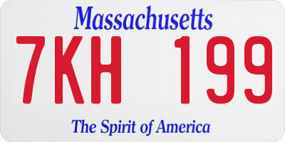 MA license plate 7KH199