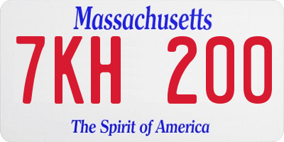 MA license plate 7KH200