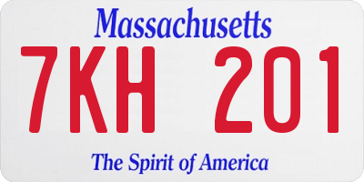 MA license plate 7KH201
