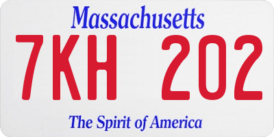 MA license plate 7KH202