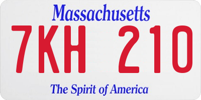 MA license plate 7KH210