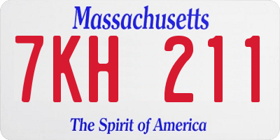 MA license plate 7KH211