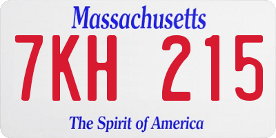 MA license plate 7KH215