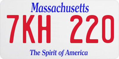 MA license plate 7KH220