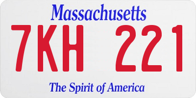 MA license plate 7KH221